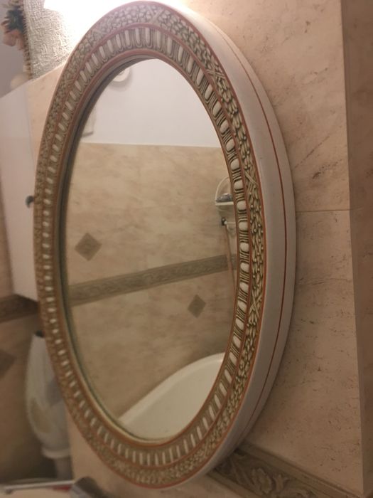Vintage/ Mid Century Italian oglinda ovala ceramica