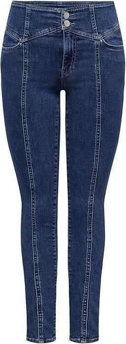 Blugi dama only,talie inalta, slimfit, albastru, xl