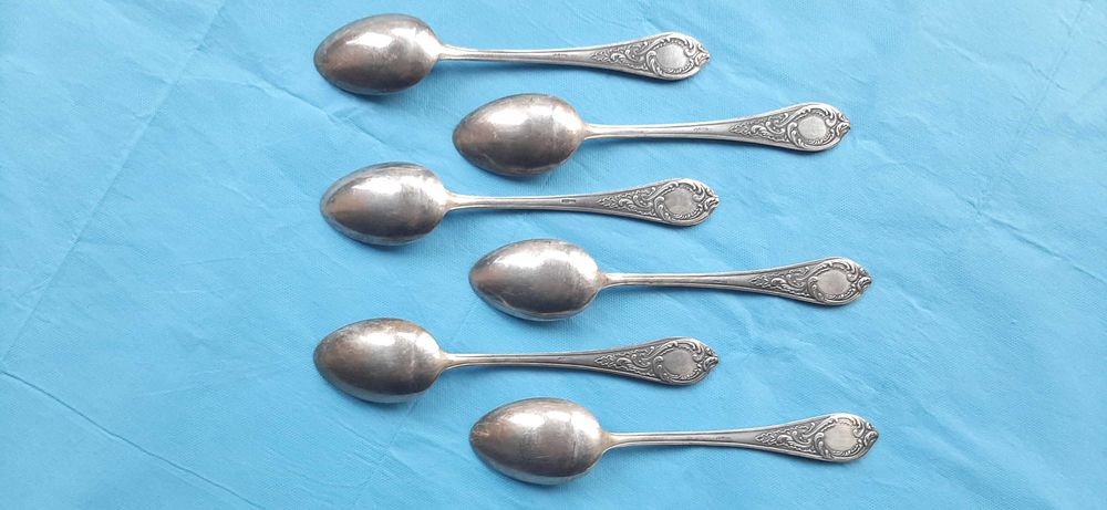 Set 6 linguri mari, alpaca, URSS, marcate, 1960-65, 364 G