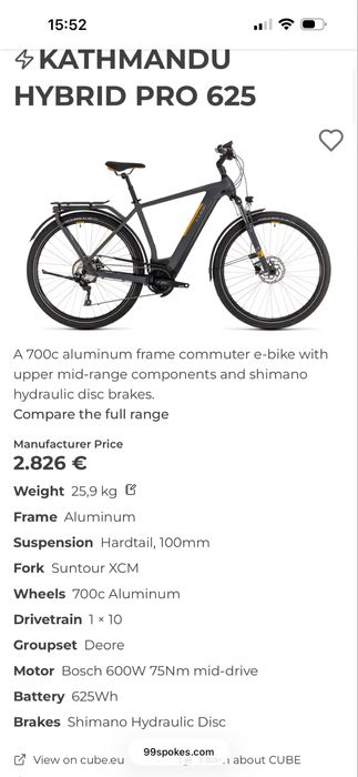 Bicicleta electrica Cube Kathmandu / 625 Wh / Bosch Cx