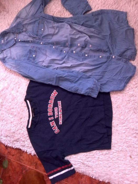 Rochie de blugi Stradivarius și bluza marime S