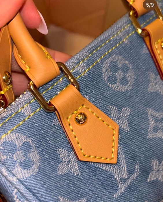 Geanta Louis Vuitton denim si piele naturala pe stoc si pe comanda