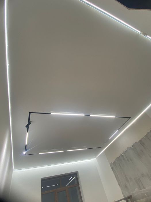 Натяжные потолки . Кермелі төбе. eko tobe