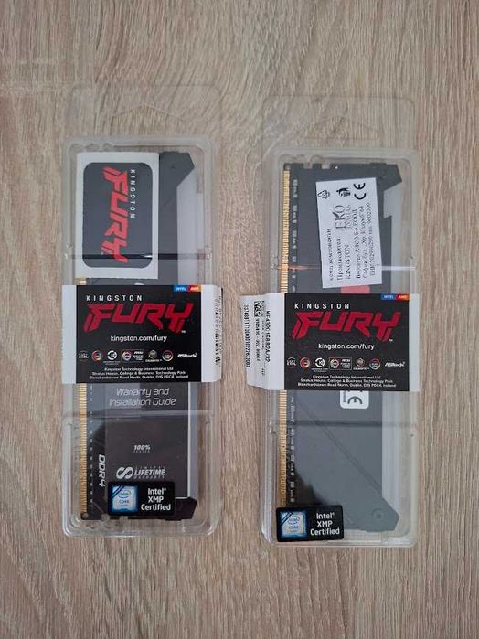 Памет 2бр. Kingston FURY Beast Black RGB 32GB DDR4 3200MHz / Гаранция