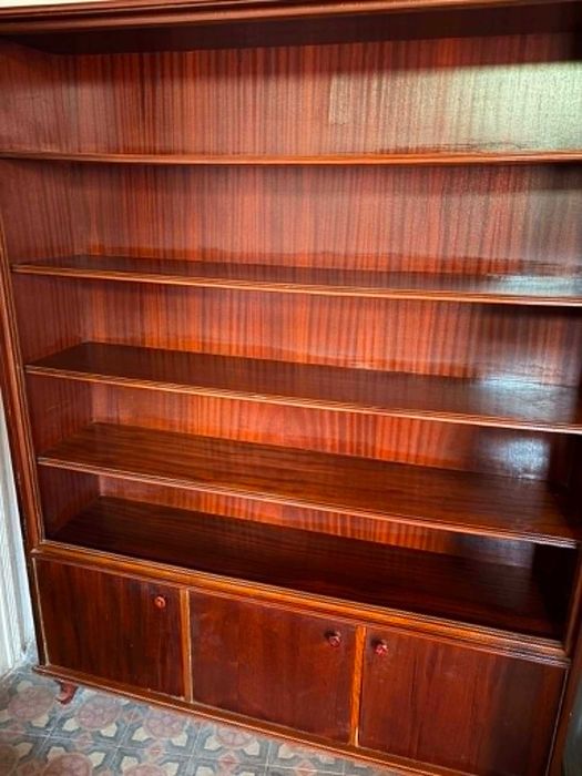 Donez biblioteca veche cu rafturi si sertare.