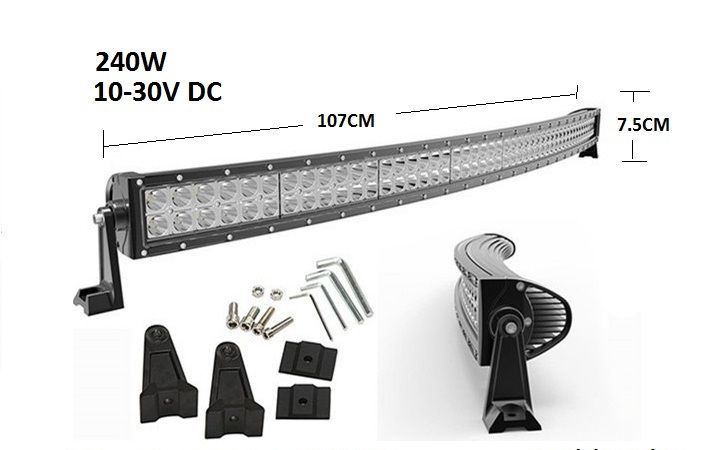 LED Bar Curbat 240W/12V-24V, 20400 Lumeni, 42"/107 cm Nou