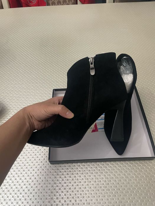 Замшевые ботильоны, натуралка