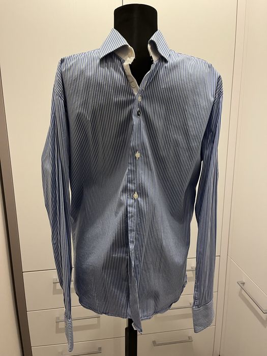 Camasa bumbac barbati albastru dungi