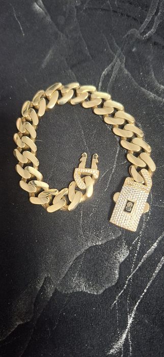 Brățara aur masiv cuban 14 k .