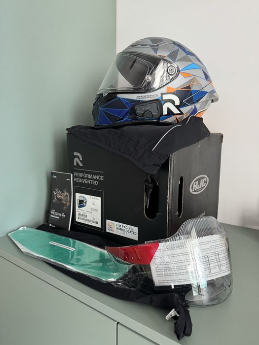 Casca HJC RPHA1 Espargaro masura M Cardo Freecom4X schimb cu Iphone 15/16/17 Pro