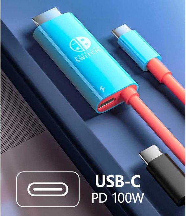 НОВ! USB-C към HDMI адаптер за Nintendo Switch / OLED – 4K, 100W PD