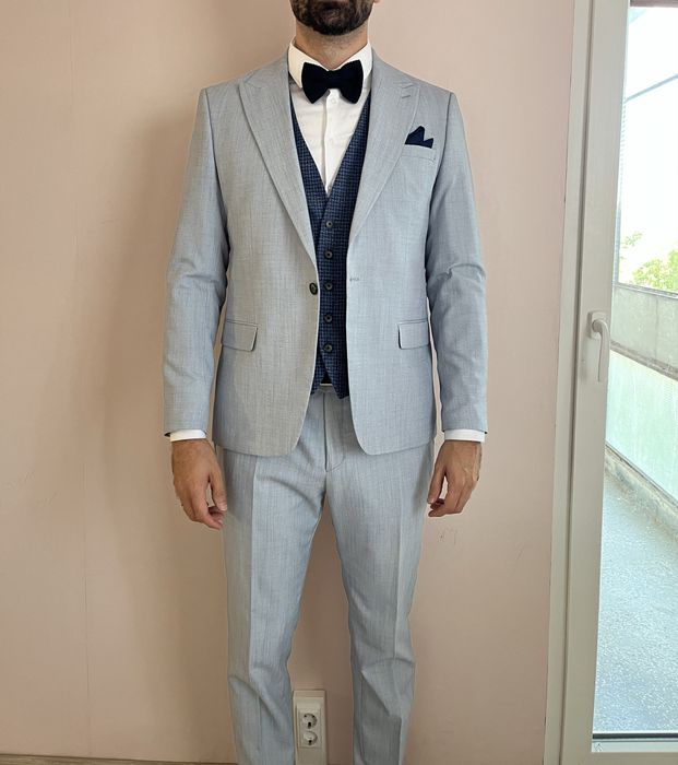 Мъжки костюм slim fit 56 размер