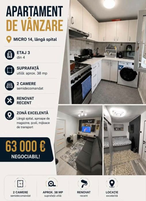 Apartament vanzare Micro14 spital