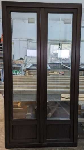 Usa de balcon profil nemtesc Veka70, alb interior - mooreiche exterior