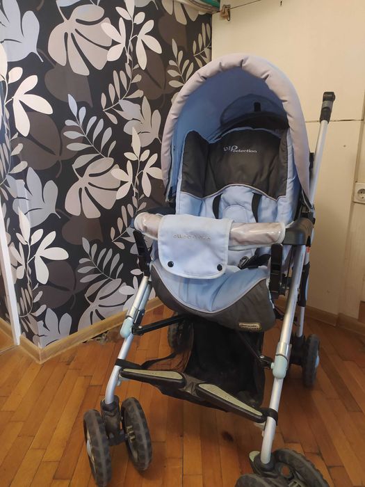 Лятна детска сгъваема количка Chipolino Elleganza светло синя - сива