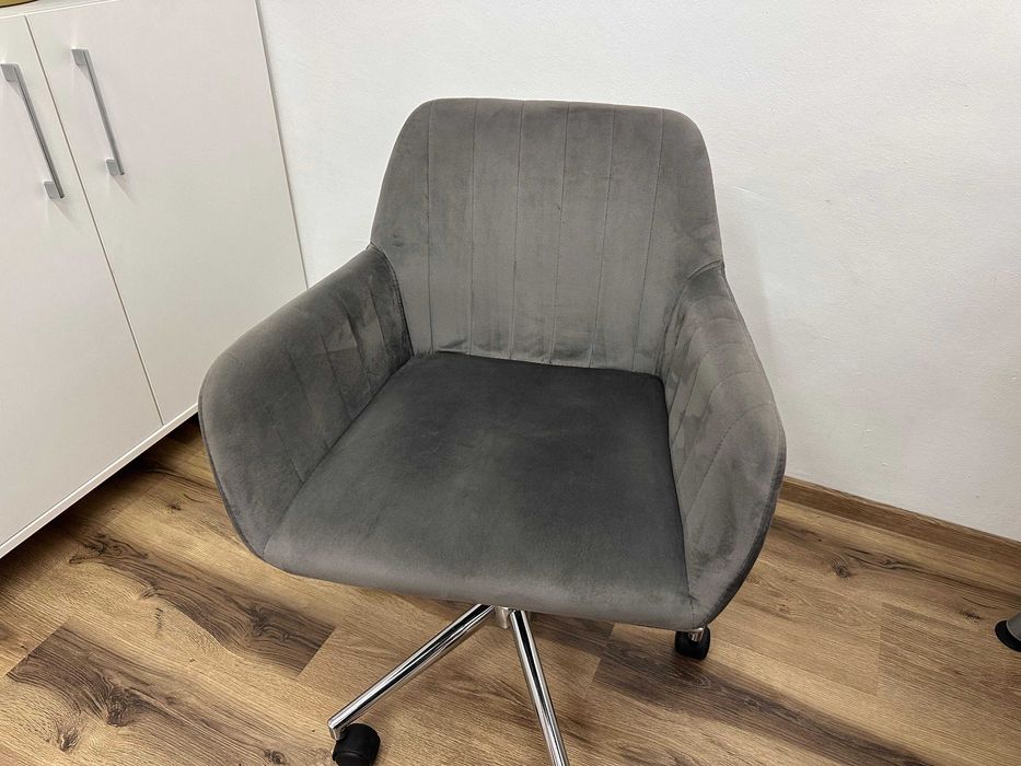 Scaun rotativ, stofa, gri
