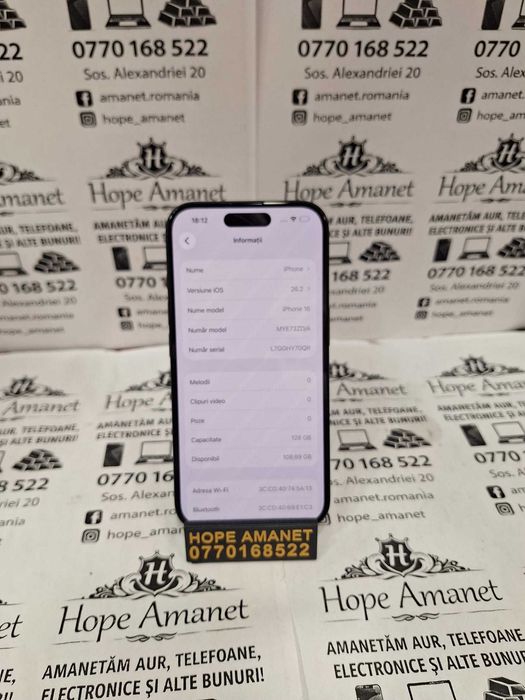 Hope Amanet P1/ iPhone 16 128 gb 100% #38965