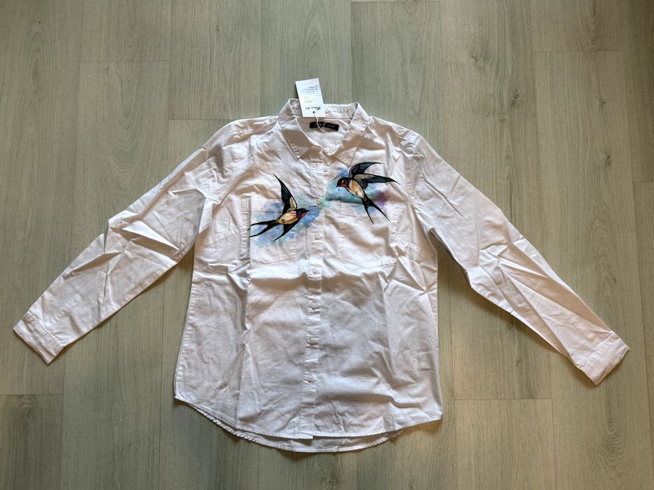 Cămașă dama unicat, pictata manual, mărimea M, cumpărată de la Sinsay