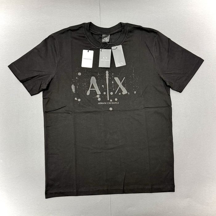 Tricou Armani Exchange negru – logo frontal  – nou cu etichetă