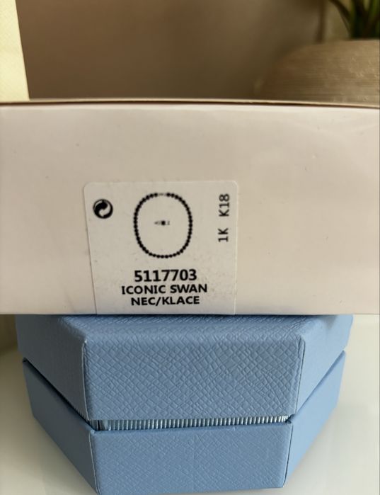 Colier/lanț angelic Swarovski argintiu în ambalajul nou baby blue