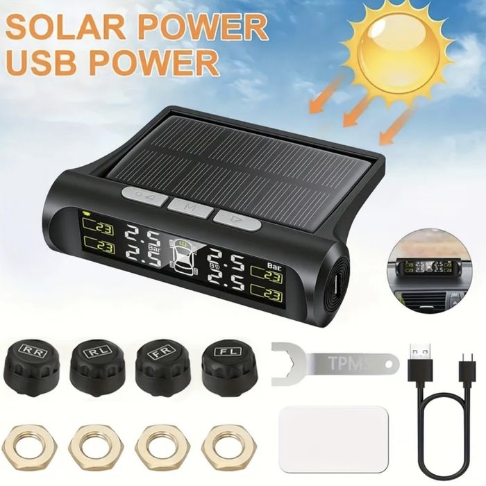 Соларна TPMS система – следене на налягане и температура в гумите (НОВ