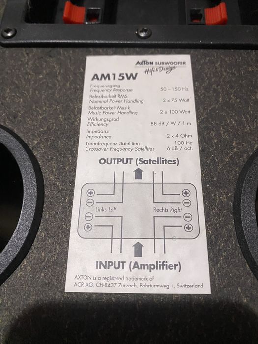 Subwoofer Axton am15 субуфер