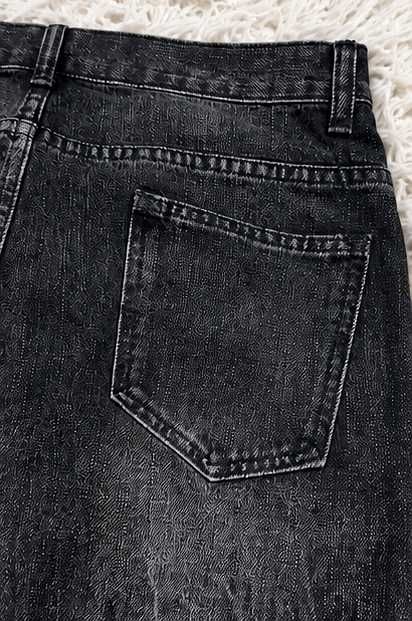 Blugi Negri Flared cu Efect Faded
