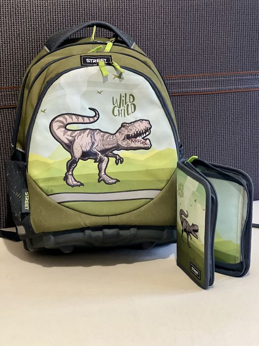 Ергономична раница Street Dinosaur + Несесер