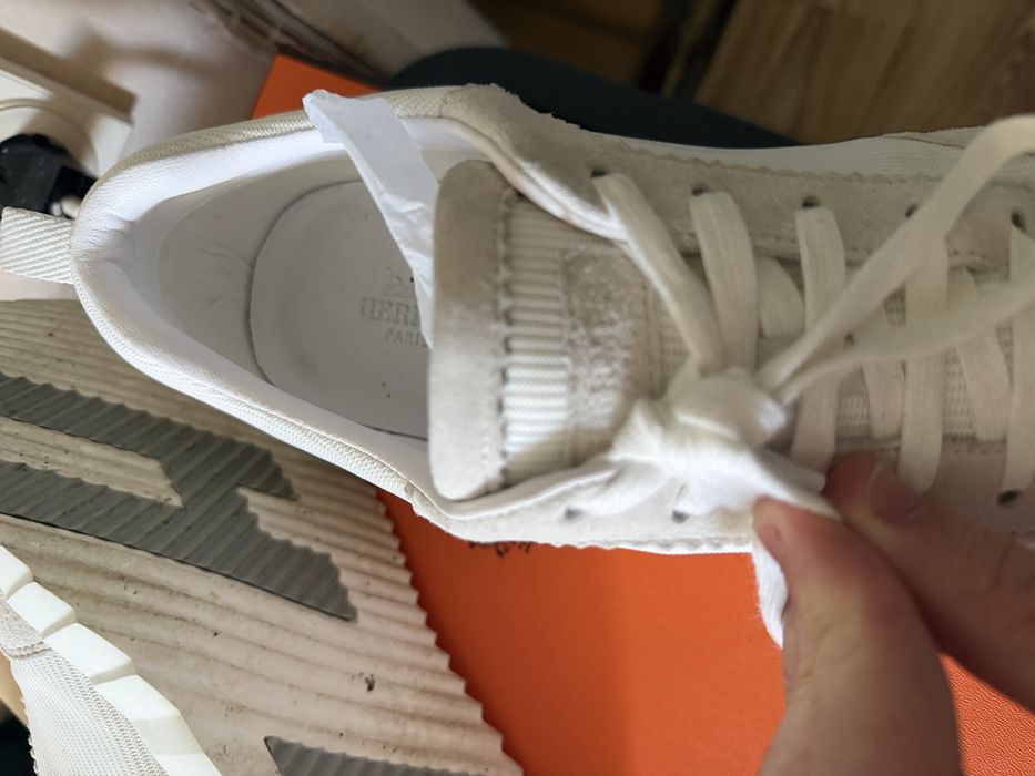HERMES Grey/White Bouncing Sneaker