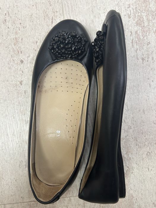 Туфли балетки 39р кожаные черные