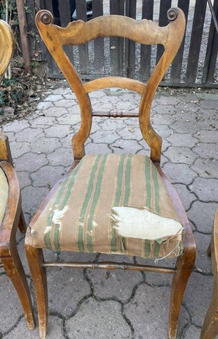 Scaune Biedermeier 3 bucati.Masa metalic medical
