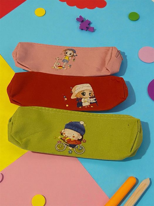 Penare colorate Textil cu Fermoar - stil kawaii