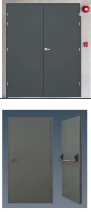 Металлические  противопожарные двери  EL- 60 с сертификатом.