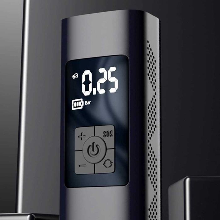 Compresor de aer portabil pentru masina, Afisaj digital, Negru,sigilat