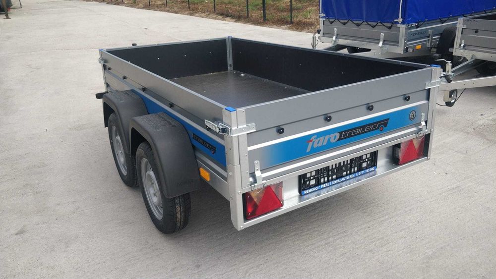 Remorca cu Prelata 750 kg 2 Axe Faro Solidus 236x125x120 cm Nr Rosi