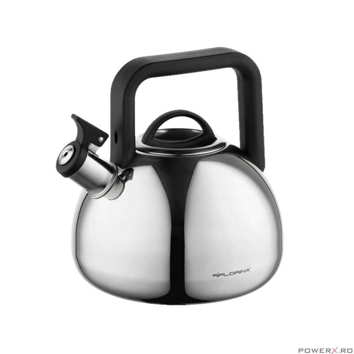 Ceainic din inox cu fluier, fierbator traditional, capacitate 2.5