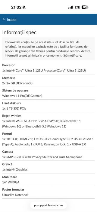 Lenovo ThinkPad L14 Gen 5 / Intel Core Ultra 5 125U / 32 GB DDR5 1 TB
