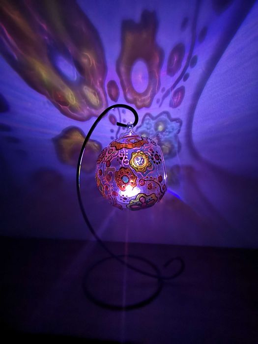 Lampa mozaic lucrata manual cu luminiță