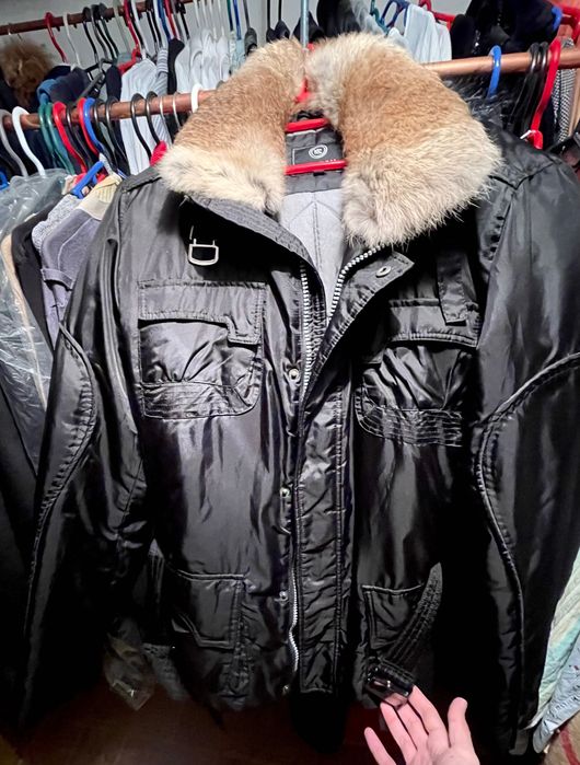 Geaca guler blană naturală KATARSIS  casual elegant