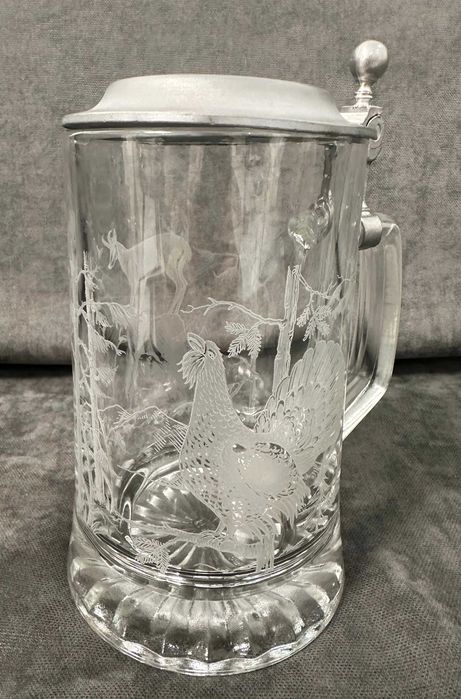 Fiye Старинна Италианска халба ловна тематика / ловен мотив / глухар