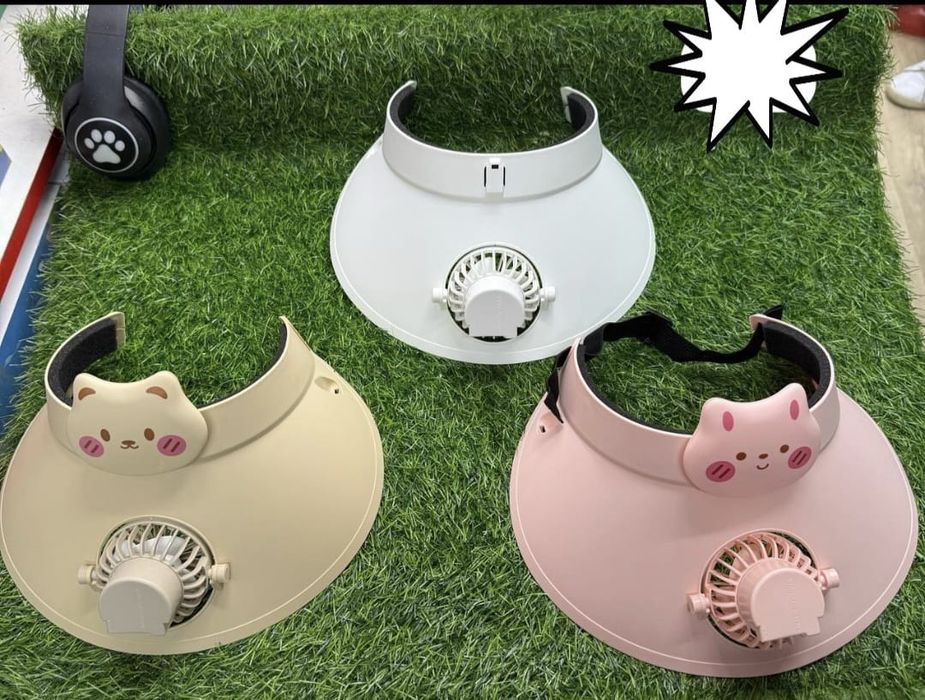 Козырьки с вентилятором. Мини вентилятор на шею. Вентилятор