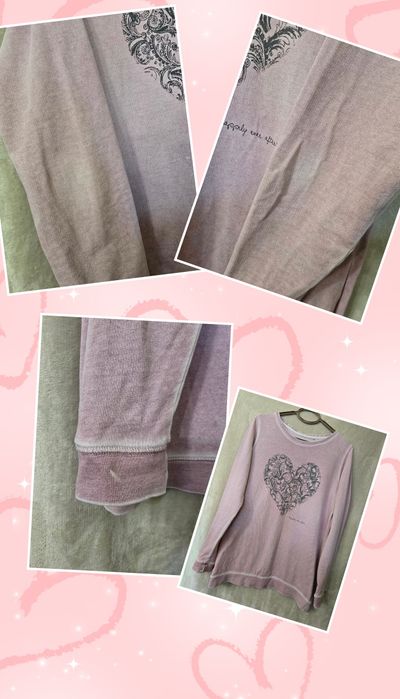 Bluza cu maneca lunga roz pudrat