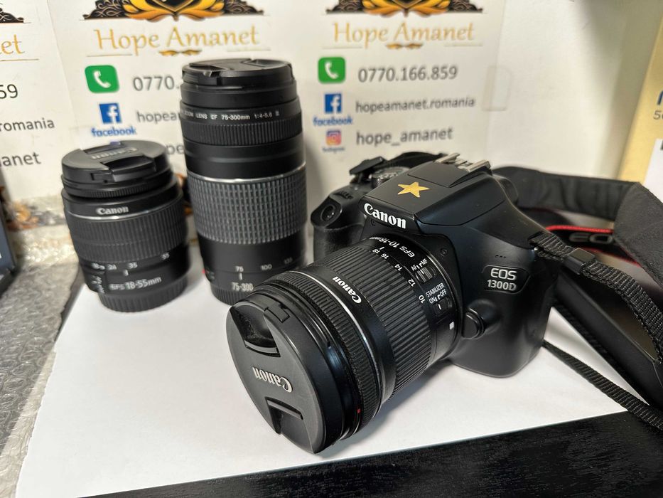 Hope Amanet P10/Aparat Foto DSLR Canon EOS 1300D 18 MP + 3 obiective