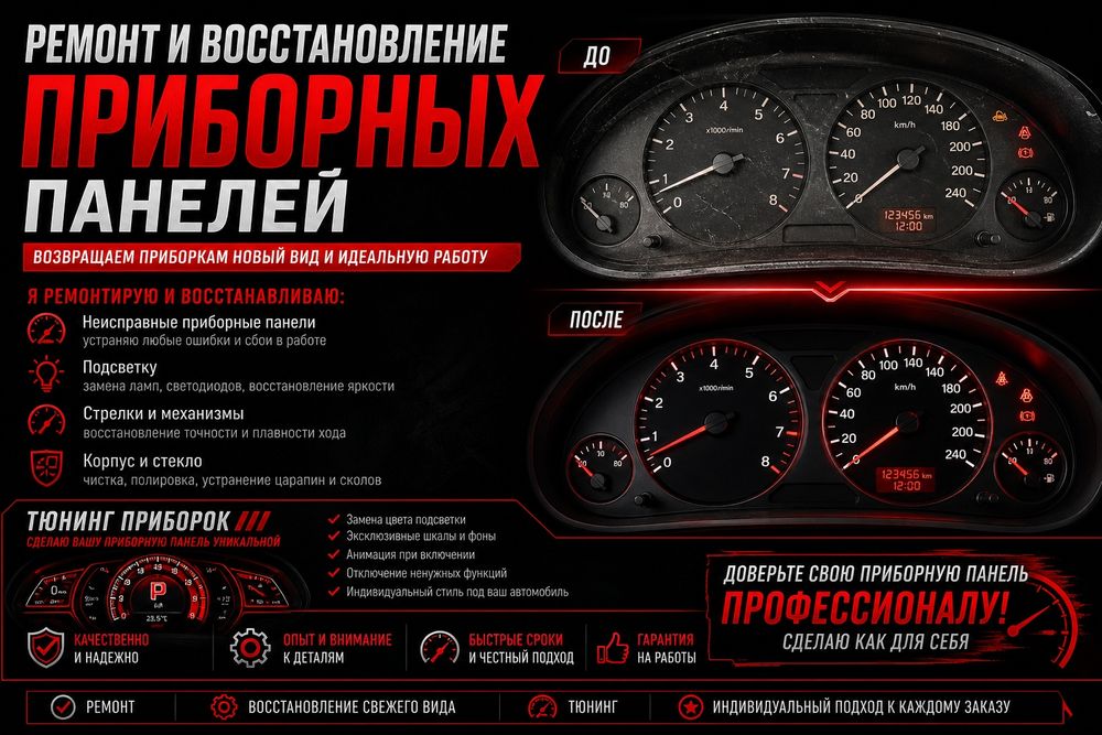 Ремонт приборной панелей|автоэлектрик