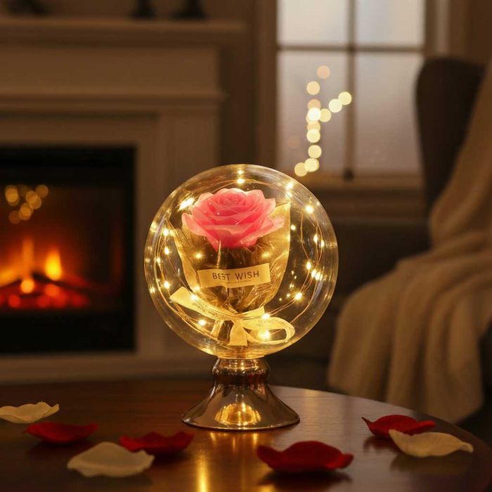 Лампа с вечни рози и топла LED светлина –3 модела/Идеален подарък