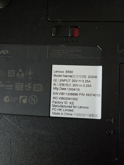 Laptop lenovo B590