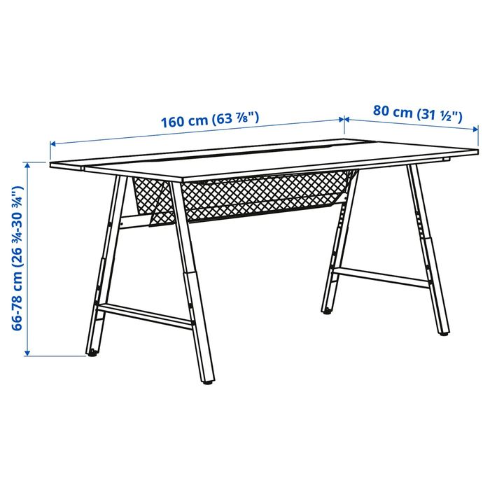 Birou gaming IKEA UTESPELARE 160x80 light grey