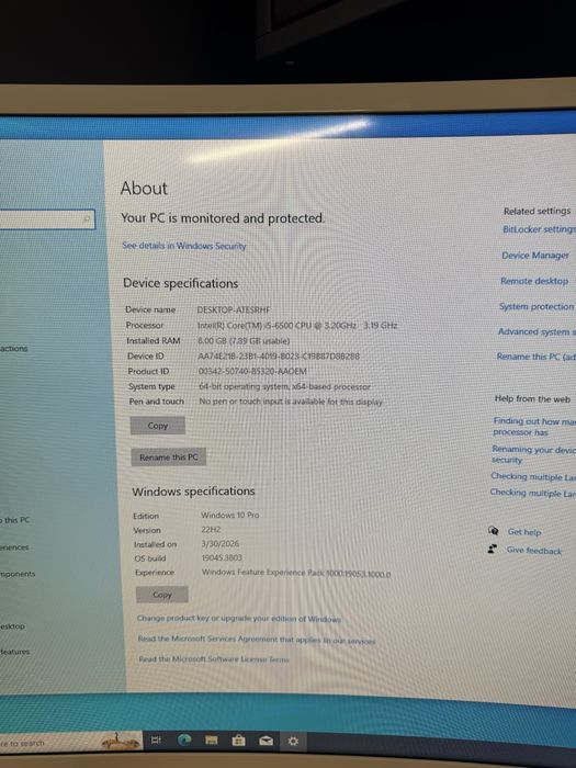 Dell precision 3420 Procesor I5 6500  3,20 Ghz M.2