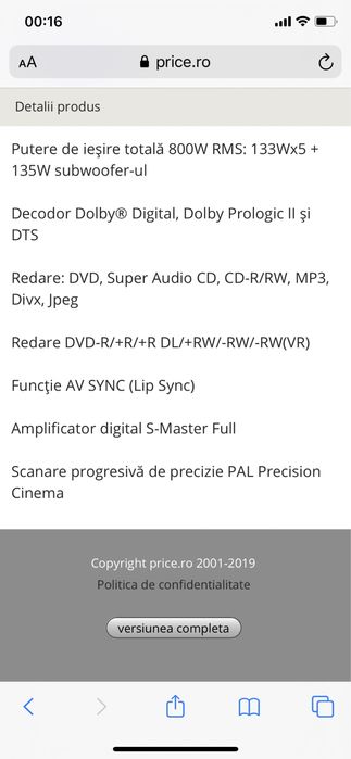 Theatre Sony DAV-DZ 300 - 800 W - utilizat