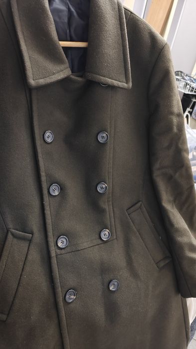 Мъжко вълнено зелено палто Zara XL